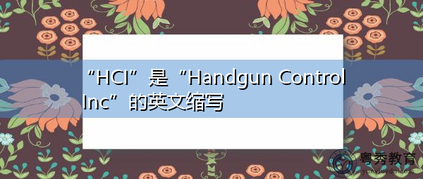 “HCI”是“Handgun Control Inc”的英文缩写，意思是“手枪控制公司”