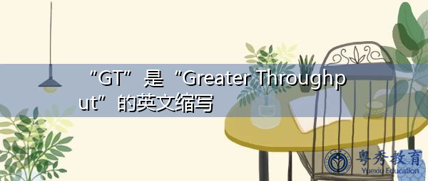 “GT”是“Greater Throughput”的英文缩写，意思是“更大的吞吐量”