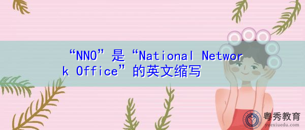 “NNO”是“National Network Office”的英文缩写，意思是“国家网络办公室”