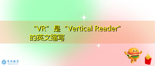 “VR”是“Vertical Reader”的英文缩写，意思是“垂直阅读器”