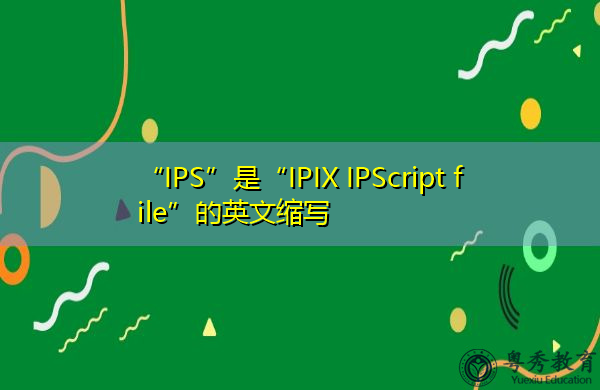 “IPS”是“IPIX IPScript file”的英文缩写，意思是“ipix ipscript文件”