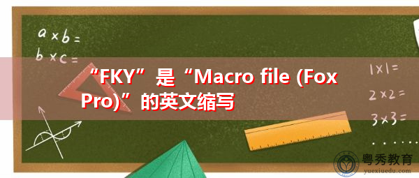 “FKY”是“Macro file (FoxPro)”的英文缩写，意思是“宏文件（FoxPro）”