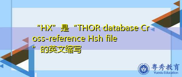 “HX”是“THOR database Cross-reference Hsh file”的英文缩写，意思是“Thor数据库交叉引用hsh文件”
