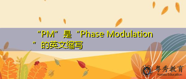 “PM”是“Phase Modulation”的英文缩写,意思是“相位调制” “PM”是“Phase Modulation”的英文缩写,意思是“相位调制”