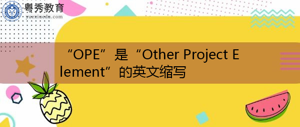 “OPE”是“Other Project Element”的英文缩写,意思是“其他项目要素” “OPE”是“Other Project Element”的英文缩写,意思是“其他项目要素”