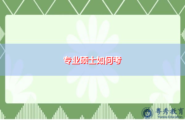 专业硕士如何考 专业硕士如何考
