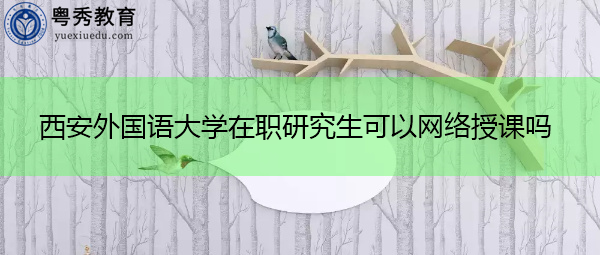 西安外国语大学在职研究生可以网络授课吗