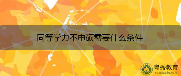 同等学力不申硕需要什么条件 同等学力不申硕需要什么条件