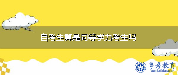 自考生算是同等学力考生吗