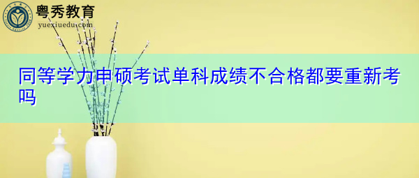 同等学力申硕考试单科成绩不合格都要重新考吗