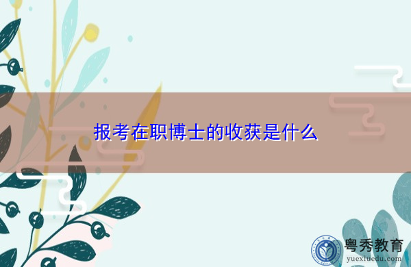 报考在职博士的收获是什么 报考在职博士的收获是什么