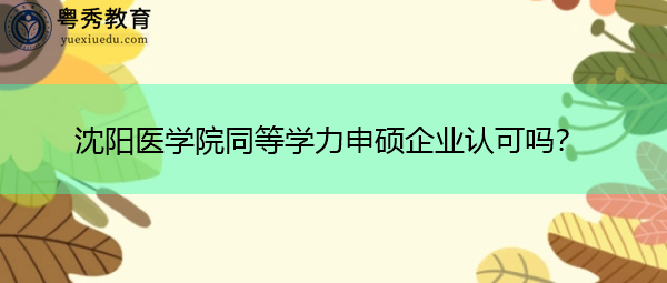 沈阳医学院同等学力申硕企业认可吗？