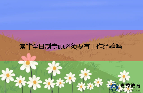 读非全日制专硕必须要有工作经验吗
