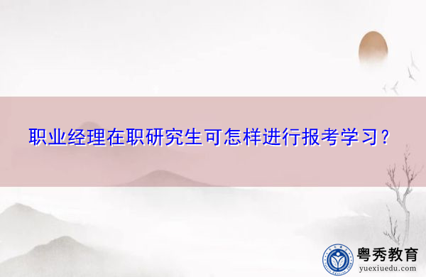 职业经理在职研究生可怎样进行报考学习？