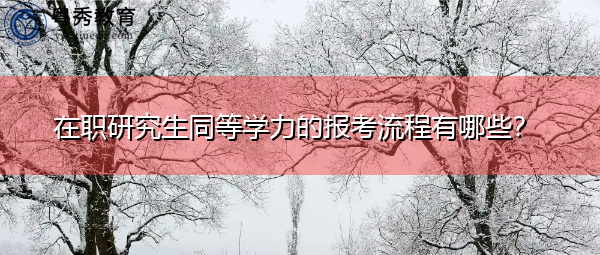 在职研究生同等学力的报考流程有哪些? 在职研究生同等学力的报考流程有哪些?