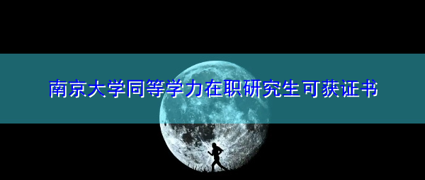 南京大学同等学力在职研究生可获证书