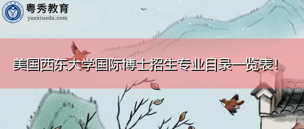 美国西东大学国际博士招生专业目录一览表！