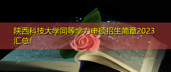 陕西科技大学同等学力申硕招生简章2023汇总! 陕西科技大学同等学力申硕招生简章2023汇总!