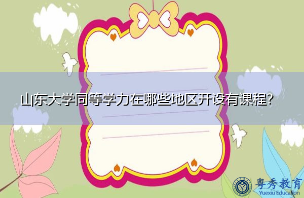山东大学同等学力在哪些地区开设有课程？