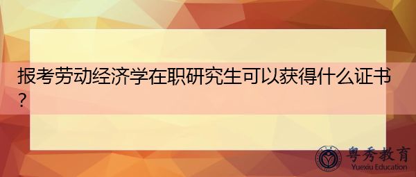 报考劳动经济学在职研究生可以获得什么证书？