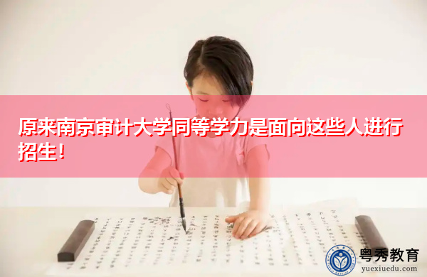 原来南京审计大学同等学力是面向这些人进行招生！