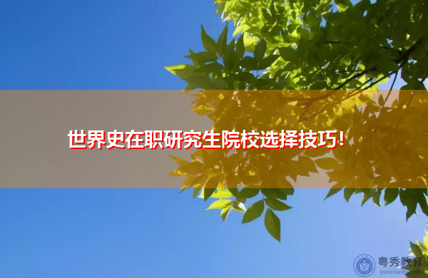 世界史在职研究生院校选择技巧！