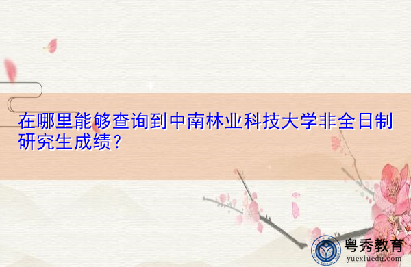在哪里能够查询到中南林业科技大学非全日制研究生成绩？