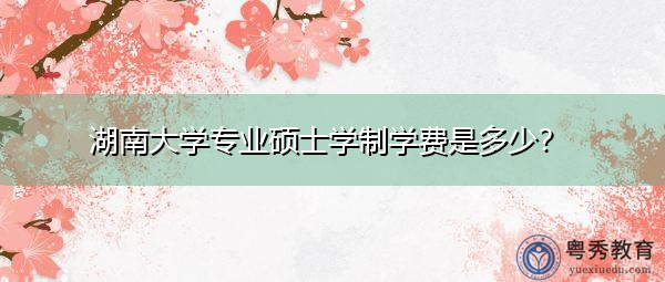 湖南大学专业硕士学制学费是多少? 湖南大学专业硕士学制学费是多少?