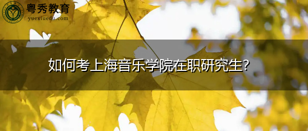 如何考上海音乐学院在职研究生? 如何考上海音乐学院在职研究生?