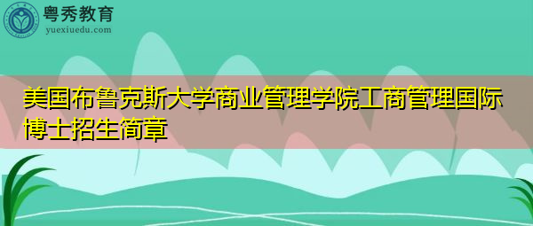美国布鲁克斯大学商业管理学院工商管理国际博士招生简章