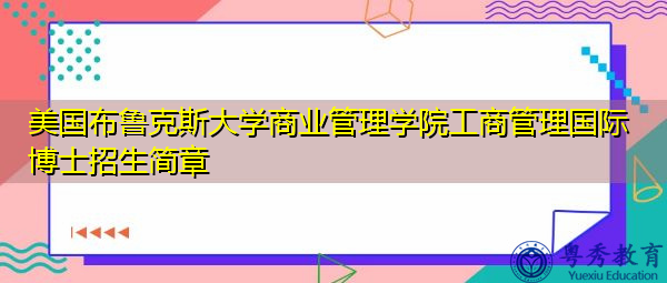 美国布鲁克斯大学商业管理学院工商管理国际博士招生简章