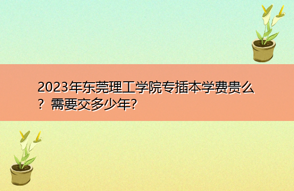 2023年东莞理工学院专插本学费贵么?需要交多少年? 2023年东莞理工学院专插本学费贵么?需要交多少年?