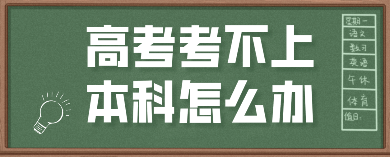 高考考不上本科怎么办?还有什么办法上本科? 高考考不上本科怎么办?还有什么办法上本科?