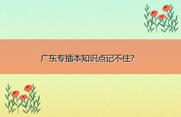 广东专插本知识点记不住? 广东专插本知识点记不住?