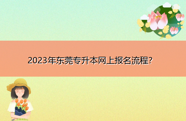 2023年东莞专升本网上报名流程？