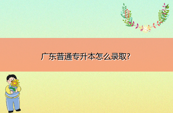 广东普通专升本怎么录取? 广东普通专升本怎么录取?