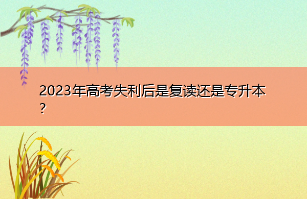 2023年高考失利后是复读还是专升本? 2023年高考失利后是复读还是专升本?