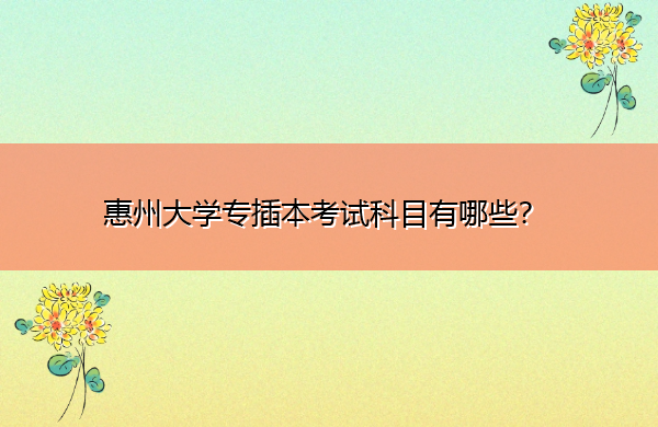 惠州大学专插本考试科目有哪些? 惠州大学专插本考试科目有哪些?