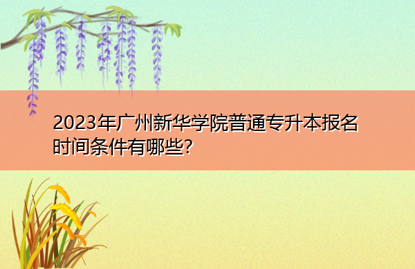 2023年广州新华学院普通专升本报名时间条件有哪些? 2023年广州新华学院普通专升本报名时间条件有哪些?