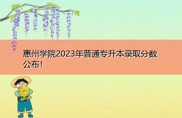 惠州学院2023年普通专升本录取分数公布！