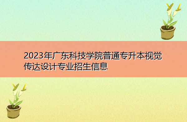 2023年广东科技学院普通专升本视觉传达设计专业招生信息