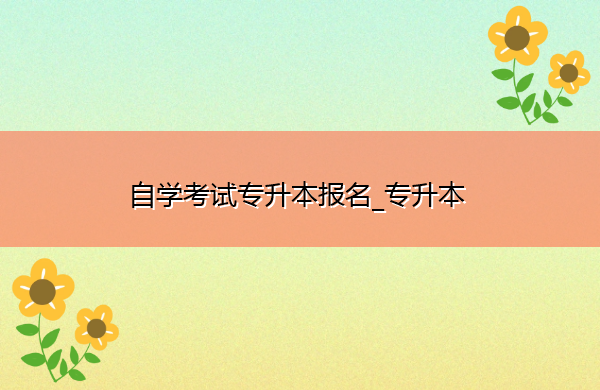自学考试专升本报名_专升本