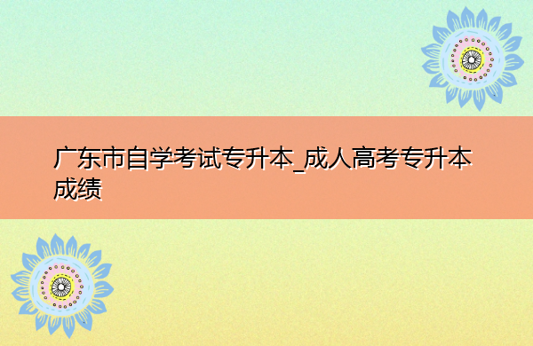 广东省自学考试专升本_成人高考专升本成绩