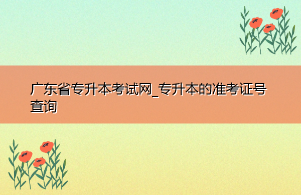 广东省专升本考试网_专升本的准考证号查询