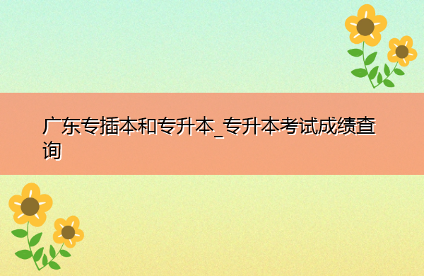 广东专插本和专升本_专升本考试成绩查询