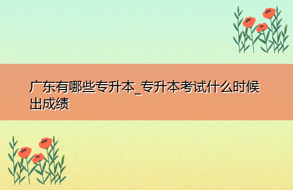 广东有哪些专升本_专升本考试什么时候出成绩