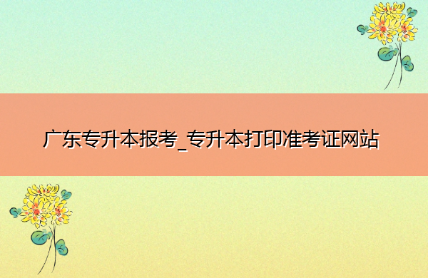 广东专升本报考_专升本打印准考证网站
