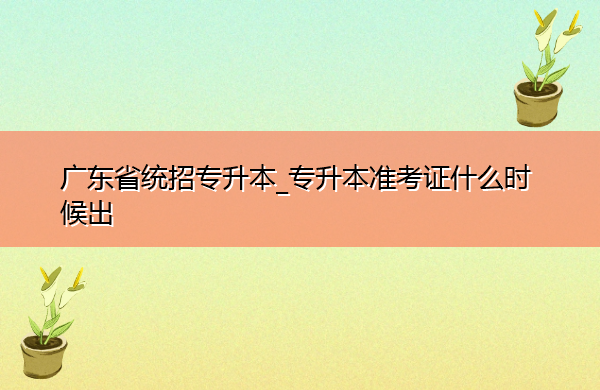 广东省统招专升本_专升本准考证什么时候出