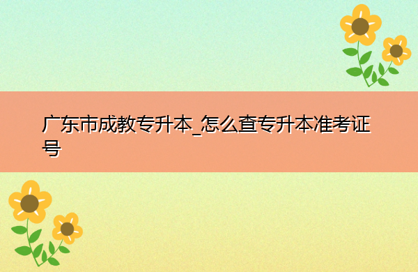 广东省成教专升本_怎么查专升本准考证号 广东省成教专升本_怎么查专升本准考证号