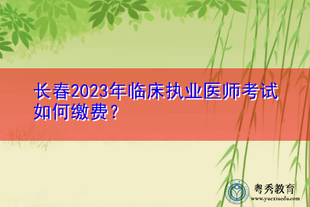 长春2023年临床执业医师考试如何缴费？